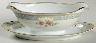 Monarch (Japan) Rosaline Gravy Boat with Attached Underplate, Fine China Dinnerw