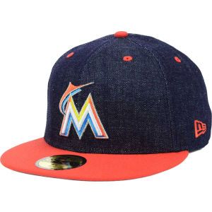 Miami Marlins New Era MLB Team Color Denim 59FIFTY Cap