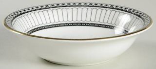 Wedgwood Colonnade Black Coupe Cereal Bowl, Fine China Dinnerware   Black Geomet