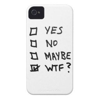 Yes, No, Maybe, WTF Next to Check Boxes Case Mate iPhone 4 Cases