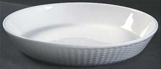Wedgwood Nantucket Pie Serving Plate, Fine China Dinnerware   All White, Embosse