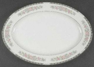 Fashion Royale Rhapsody 16 Oval Serving Platter, Fine China Dinnerware   Pink,
