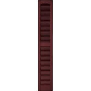Builders Edge 12 in. x 72 in. Louvered Vinyl Exterior Shutters Pair in #078 Wineberry 010120072078