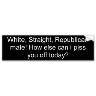 White, Straight, Republican male (How else canBumper Stickers