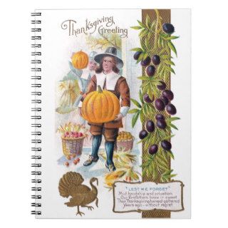 Pilgrims, Plums and Pumpkins Vintage Thanksgiving Notebook