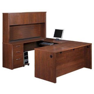 Embassy U Shaped Workstation & Accessories Kit   Tuscany Brown   Home Office Desks