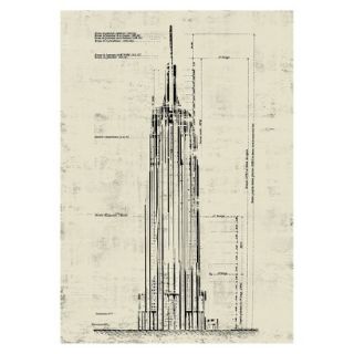 Empire State Building Wall Art   Creme