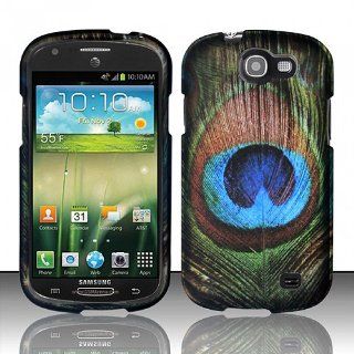 Blue Green Peacock Feather Hard Cover Case for Samsung Galaxy Express SGH I437 Cell Phones & Accessories