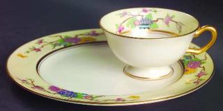 Lenox China Mandarin Snack Plate & Cup Set, Fine China Dinnerware   Flowers, Bra