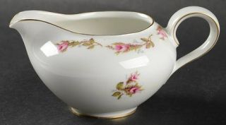 Eschenbach P485 (Smooth) Creamer, Fine China Dinnerware   Moss Rose Center,Rose