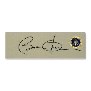 Barack Obama's First SIGNATURE as US President Business Card Templates