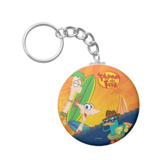 Phineas, Ferb and Agent P Surf Key Chain