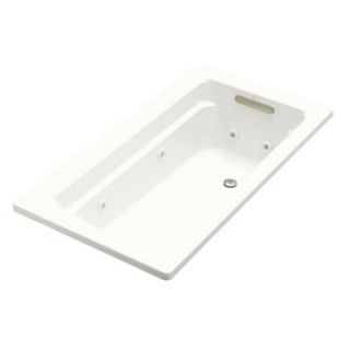 KOHLER Archer 5 ft. Whirlpool Tub with Heater and Reversible Drain in White K 1122 H 0