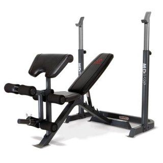 Marcy Diamond Elite Weight Bench with Mid Width Rack and Arm Curl Pad  Adjustable Weight Benches  Sports & Outdoors
