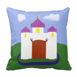 Castle Fairytale with Purple Turrets Pillow