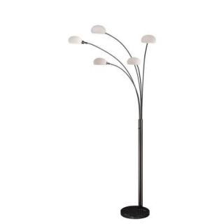 Illumine Designer Collection 5 Light 80 in. Chrome Floor Lamp with Frost Glass Shade CLI LS 82053G