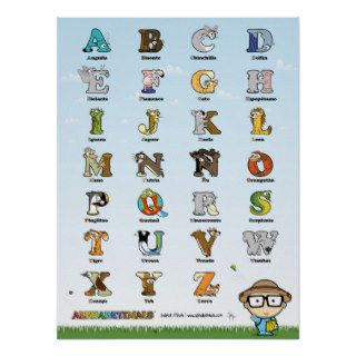 Cartel de los Alphabetimals   Versión española Posters