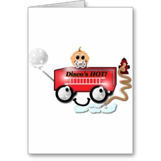 Red Wagon with baby Greeting Card