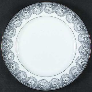 Royal Prestige Moon Shadow Dinner Plate, Fine China Dinnerware   Gray, Floral, P