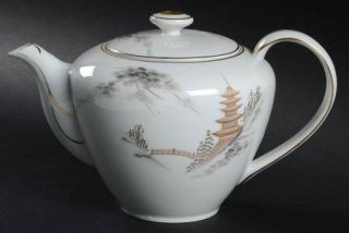 Sone Kiyomizu Teapot & Lid, Fine China Dinnerware   Landscape Design
