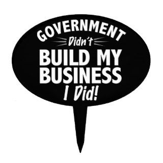 Romney Ryan   Government Didn't Build My BUsiness Oval Cake Pick