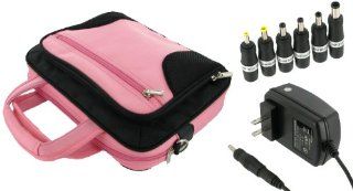 rooCASE 2n1 Netbook Carrying Bag and Wall Charger for Toshiba Mini Notebook NB305 N440RD 10.1 Inch Red (Deluxe Series   Pink / Black) Computers & Accessories