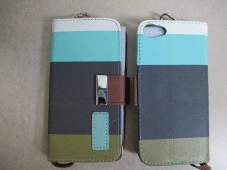 Wallet for Iphone 5/5g white/aqua Blue/brown 