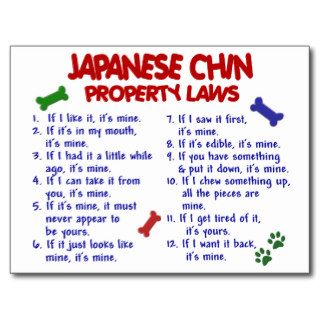 JAPANESE CHIN Property Laws 2 Postcard