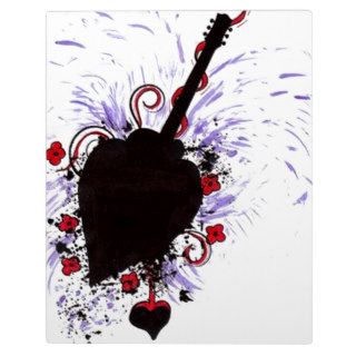 Bleeding Black Heart Guitar Plaque