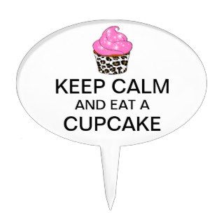 "KEEP CALM AND EAT A CUPCAKE" CAKE TOPPERS