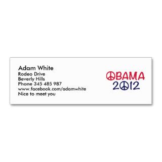 Obama 2012 business card templates