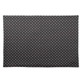Elegant black and white polka pin dot dots pattern placemat