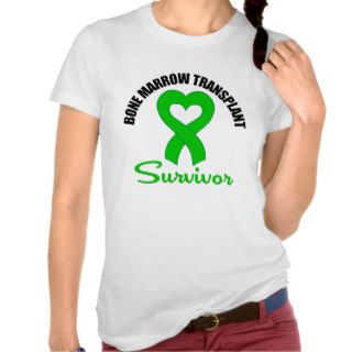 Bone Marrow Transplant Survivor Heart Ribbon T Shirt