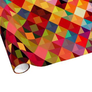 Cool Colorful Abstract Geometric Vector Pattern Gift Wrap Paper