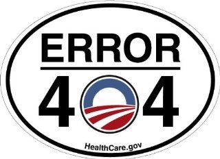 Error 404 Healthcare.gov; Oval Shaped Bumper Sticker Automotive