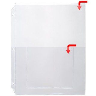 StoreSMART   Plastic Sheet Protector for 3 Ring Binders  8 1/2" x 11"   Open Short Side   with CD/DVD Pocket   25 Pack   VH405 25  Binder Pouches 