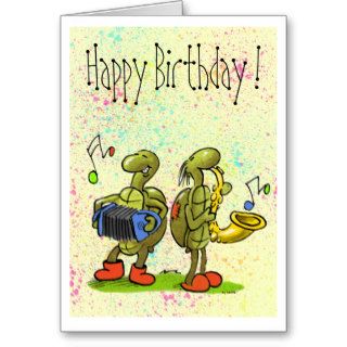 turtle music birthday card