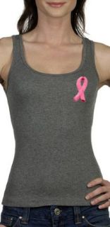 Breast Cancer Awareness Patch Ladies Tank   Heather Grey