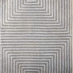 Candice Olson Hand knotted Gray Apeiro Geometric Wool Rug (5 x 8) Surya 5x8   6x9 Rugs