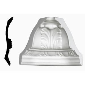Lynea Molding Acanthus Collection 8 in. x 6 1/2 in. Polyurethane Crown Inside Corner AC48704