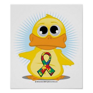Autism Ribbon Duck Poster