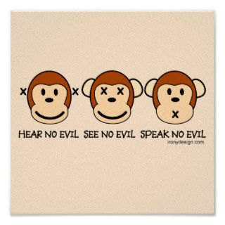 Hear No Evil Monkeys Print