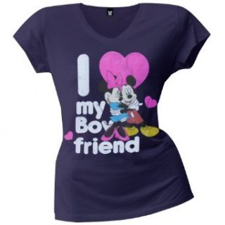 Minnie Mouse   I Luv My Boyfriend Juniors T Shirt Clothing