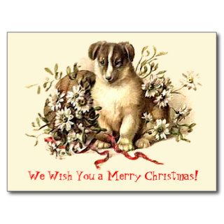Cute Dog Merry Christmas Cards and Postcards