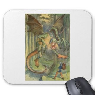 Alice & the Jabberwocky in Full Color Mouse Pad