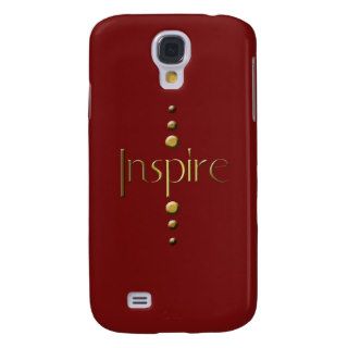3 Dot Gold Block Inspire & Burgundy Background Galaxy S4 Cases