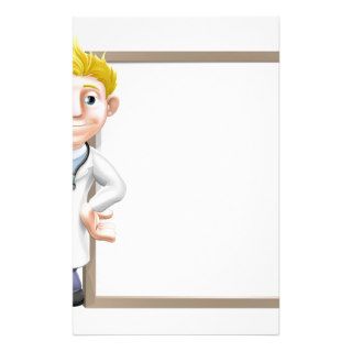 Cartoon doctor and sign personalized stationery