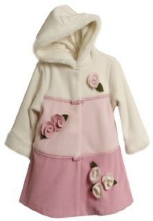 Bonnie Jean Girls 2 6X Colorblock Fleece Hooded Coat, Pink, 4 Outerwear Clothing