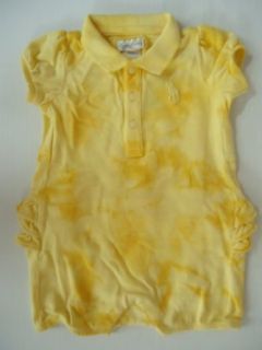 Ralph Lauren Big Pony Baby Girl Tie Dye Wicket Yellow Ruffles Romper Infant And Toddler Rompers Clothing