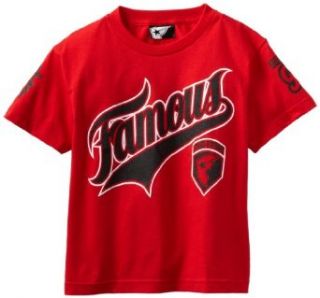 Famous Stars and Straps Boys 8 20 Ball Player Youth Tee, Red/Black/White, Small Clothing